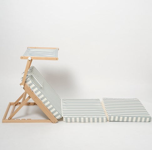Sunnylife Pool House Daybed Sea Sage Stripe