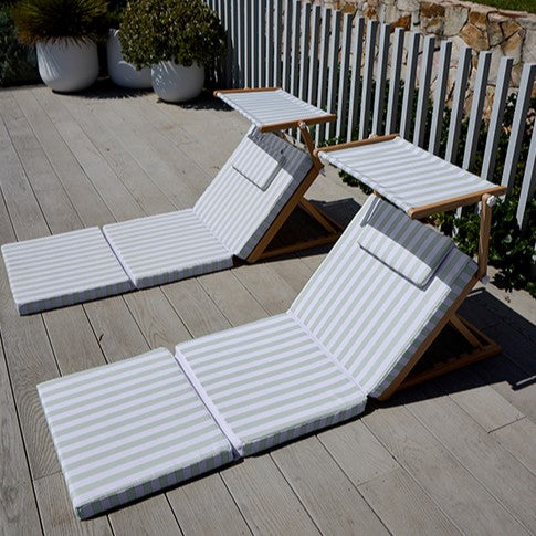 Sunnylife Pool House Daybed Sea Sage Stripe