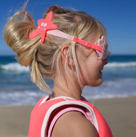 Sunnylife Melody the Mermaid Mini Swim Goggles Neon Strawberry