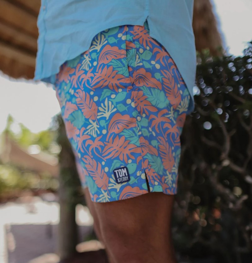 Tom & Teddy Classic Swim Short Botanical Mens