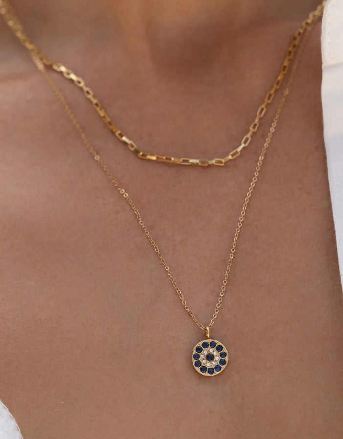 Arms Of Eve Protective Eye Charm Gold Necklace