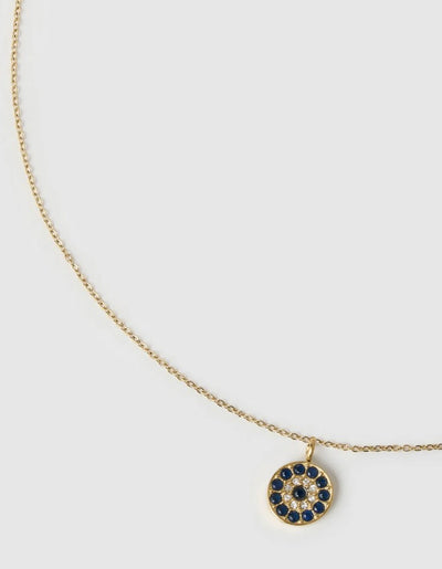 Arms Of Eve Protective Eye Charm Gold Necklace