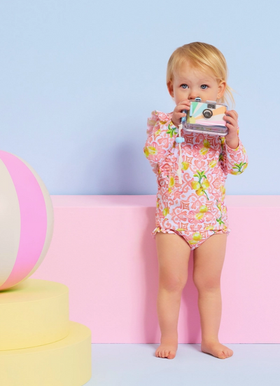 Seafolly Lemon Tile Frill Rash Set