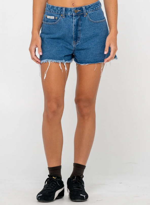 Rusty Penny Kick Flare Short Middy Blue
