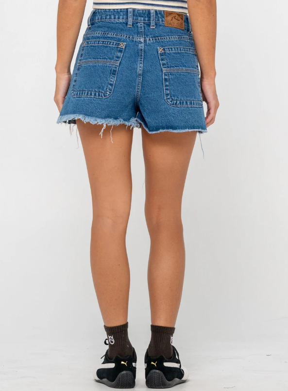 Rusty Penny Kick Flare Short Middy Blue