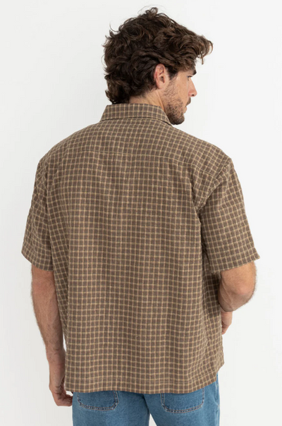 Rhythm Colby Check Brown SS Shirt
