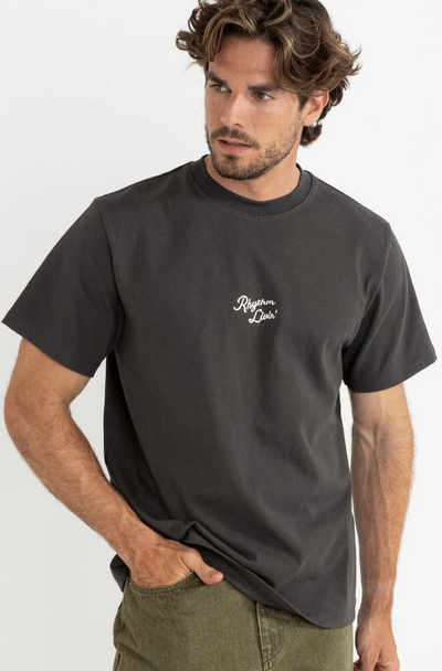 Rhythm Heavy Vintage Embroidered Charcol SS Tee