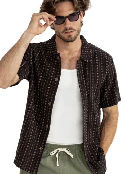 Rhythm Dakota Stripe Chocolate SS Shirt