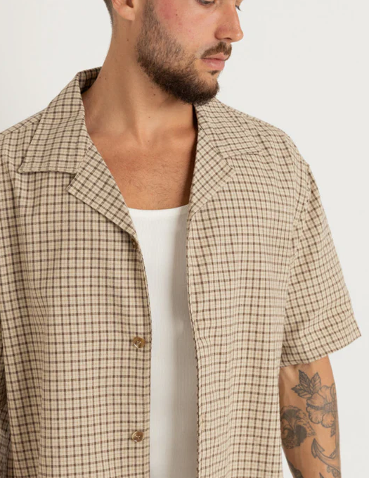 Rhythm Jeremy Check Ochre SS Shirt