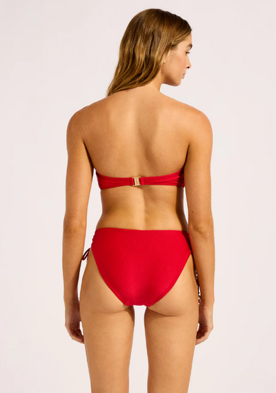 Seafolly Ring Front Bandeau Red