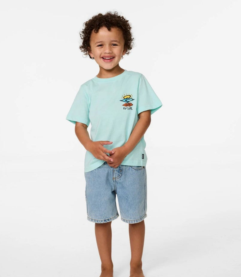 Rip Curl Icons Of Shred Tee Boys Light Aqua
