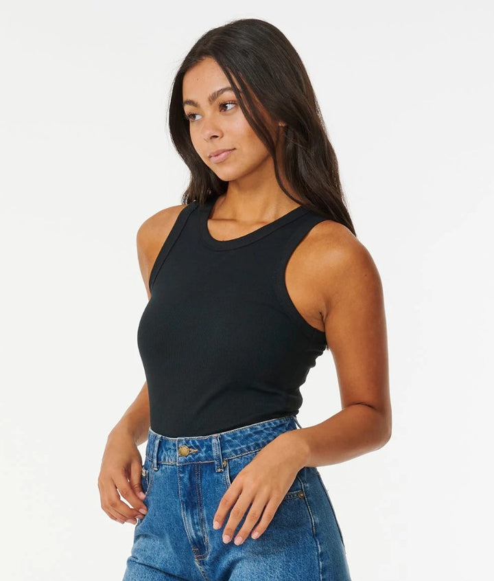 Rip Curl Classic Ribbed Tank Black