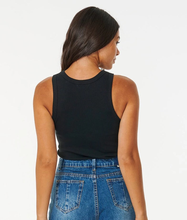 Rip Curl Classic Ribbed Tank Black