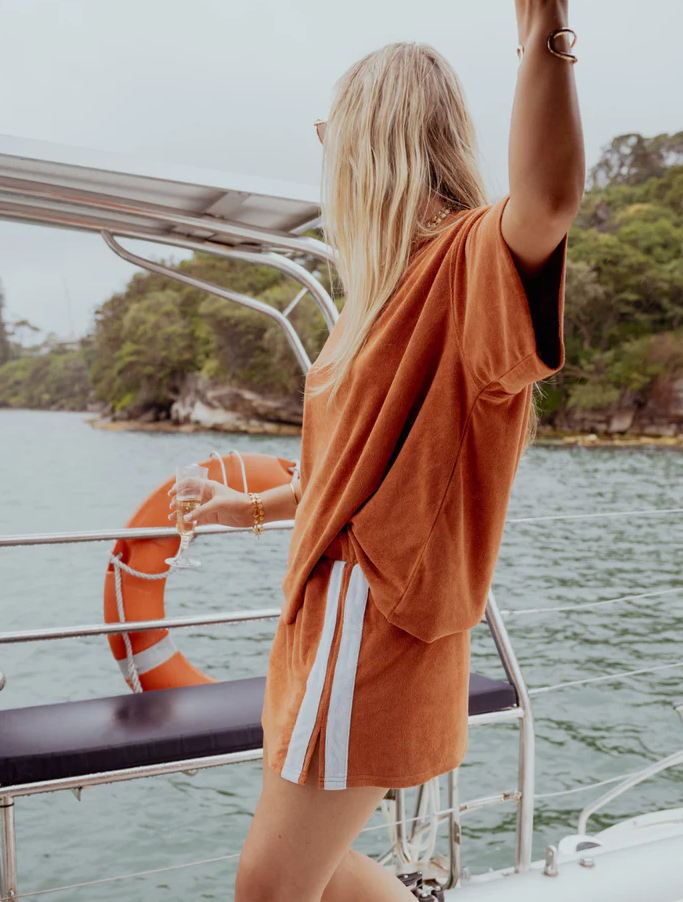 Luna Lane The Mason Terry Tee Rust