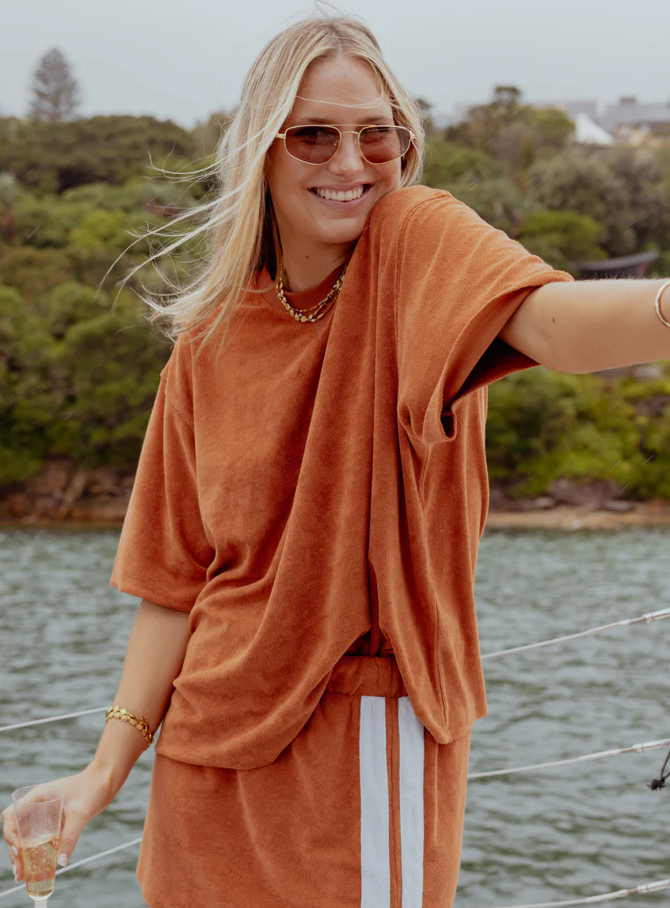 Luna Lane The Mason Terry Tee Rust