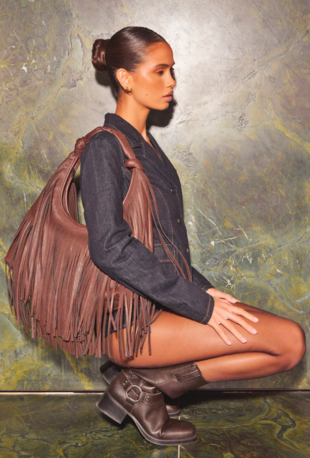 Peta + Jain Moss Fringe Bag