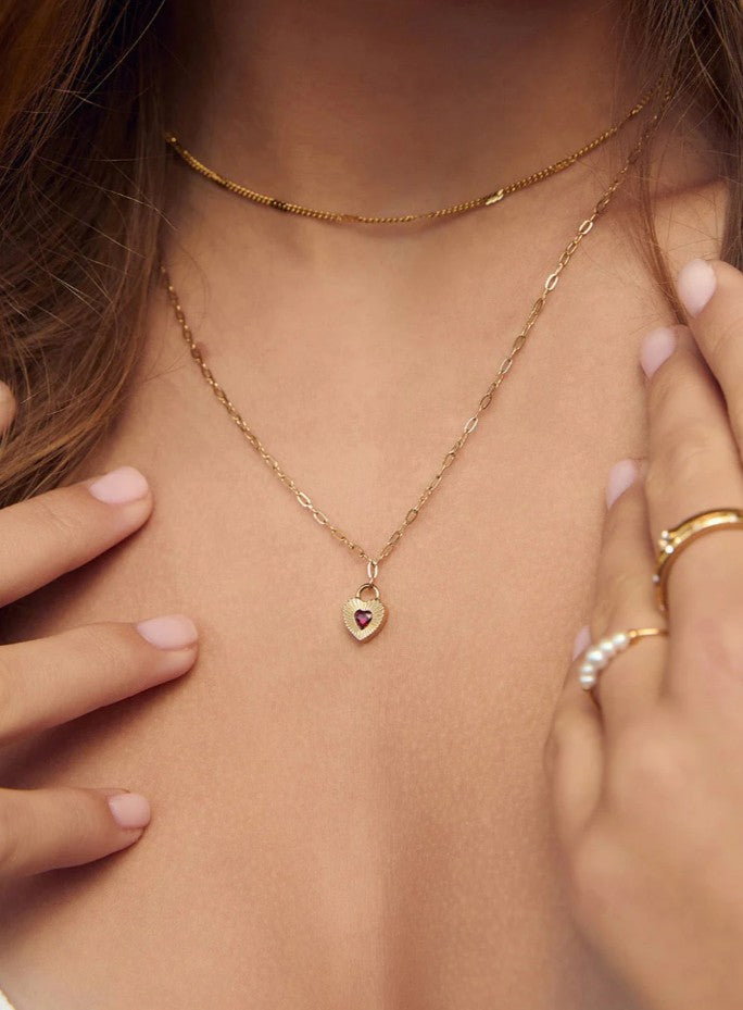 Arms Of Eve Ruby Heart Necklace