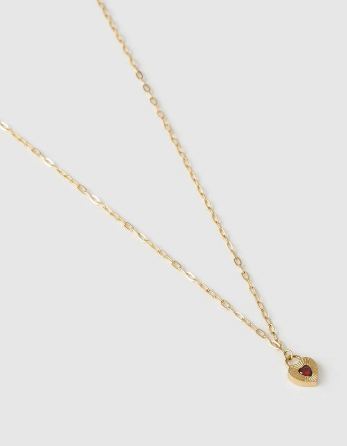 Arms Of Eve Ruby Heart Necklace