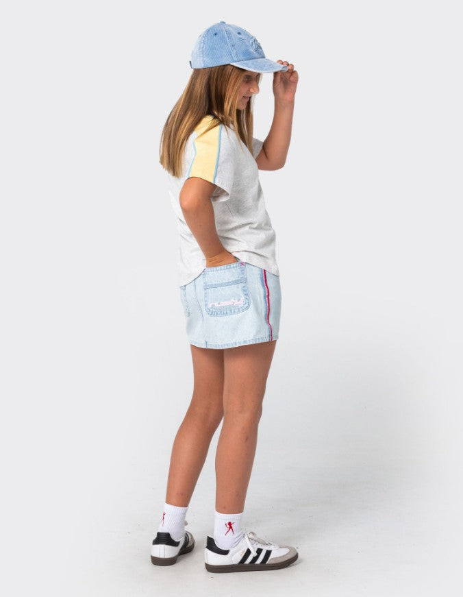 Rusty Flip Girl Mini Denim Skirt