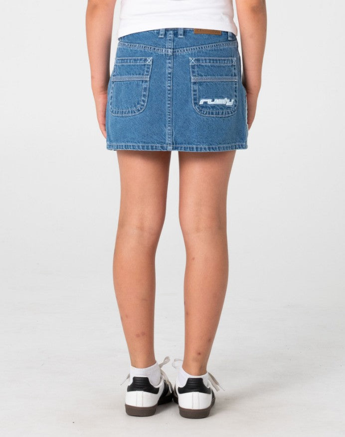 Rusty Flip Girl Mini Denim Skirt