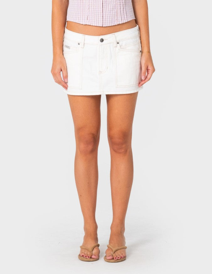 Rusty Work It Low Rise Mini Denim Skirt