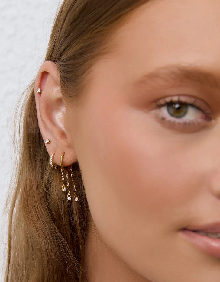 Arms Of Eve Opal Chain Huggie Earrings