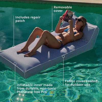 Sunnylife Luxe Lie-On Lounger Float Le Weekend Navy