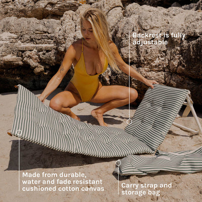 Sunnylife Reclining Beach Chair The Vacay Olive