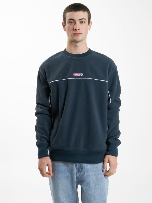 Thrills Wisdom Oversize Polar Fleece Crew - Petrol