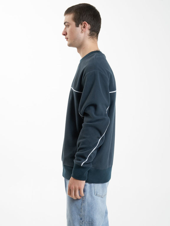 Thrills Wisdom Oversize Polar Fleece Crew - Petrol