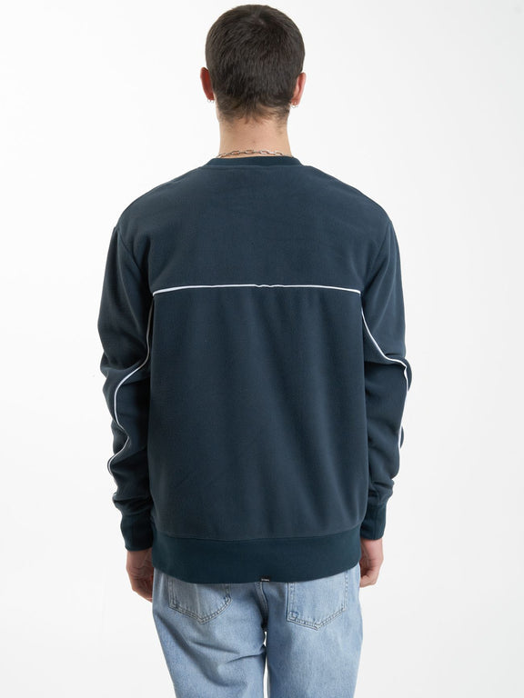 Thrills Wisdom Oversize Polar Fleece Crew - Petrol