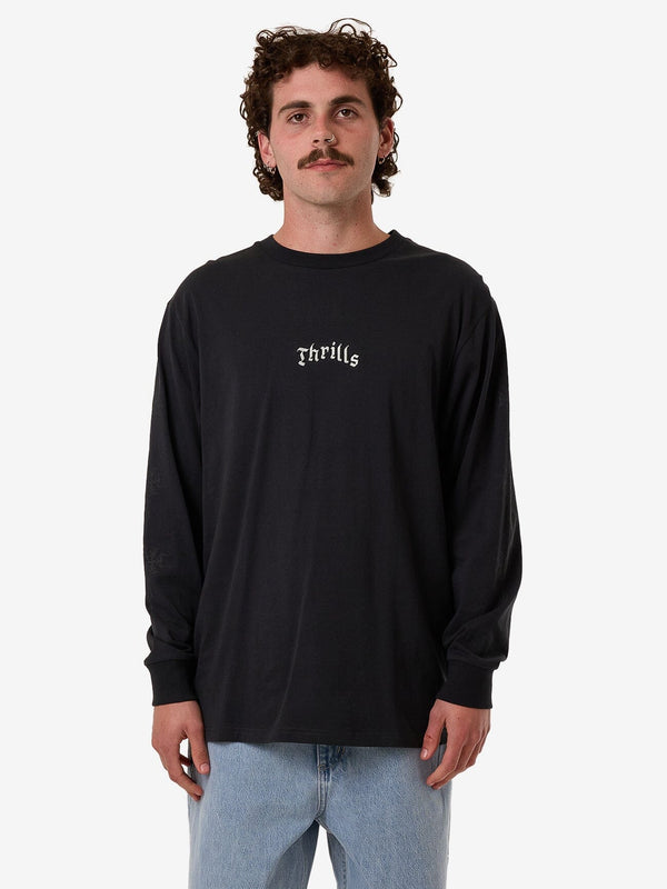 Thrills Filter Oversize Fit Long Sleeve Tee - Faded Black
