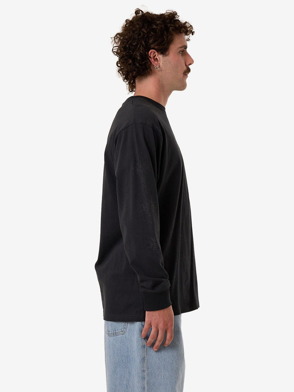 Thrills Filter Oversize Fit Long Sleeve Tee - Faded Black