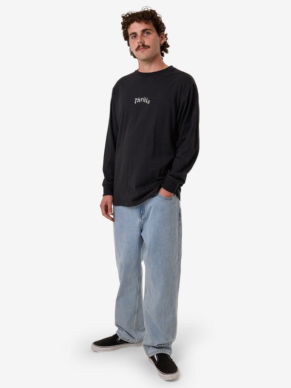 Thrills Filter Oversize Fit Long Sleeve Tee - Faded Black
