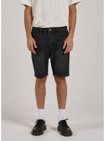 Thrills Chopped Hem Denim Short - Smoke Black