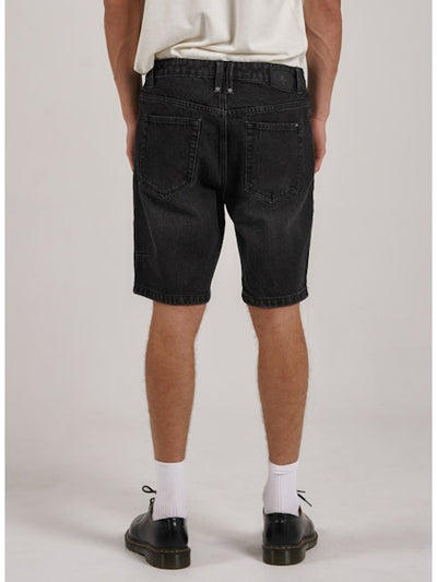 Thrills Chopped Hem Denim Short - Smoke Black