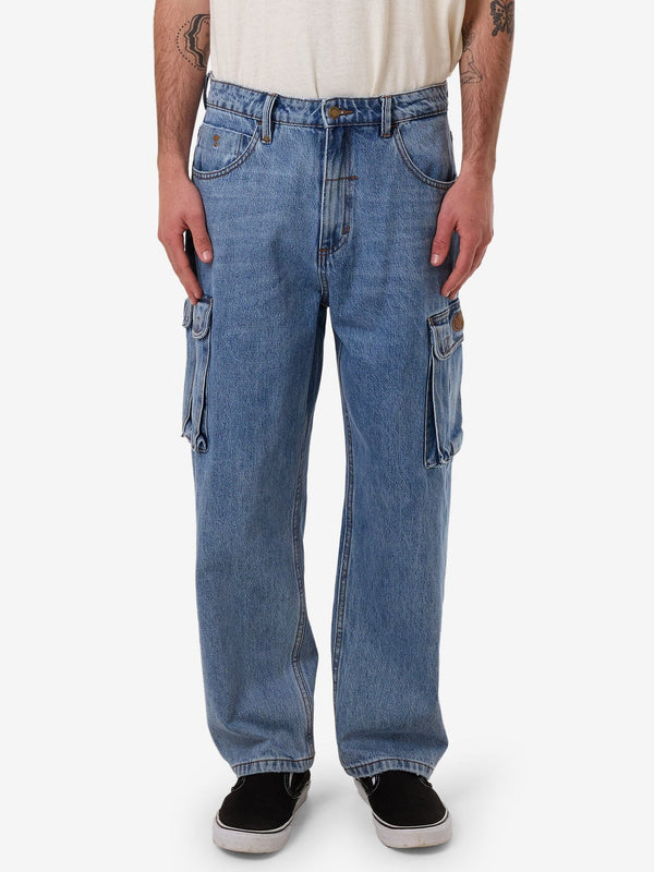 Thrills Big Slacker Denim Cargo Jean - Vintage Stone Blue