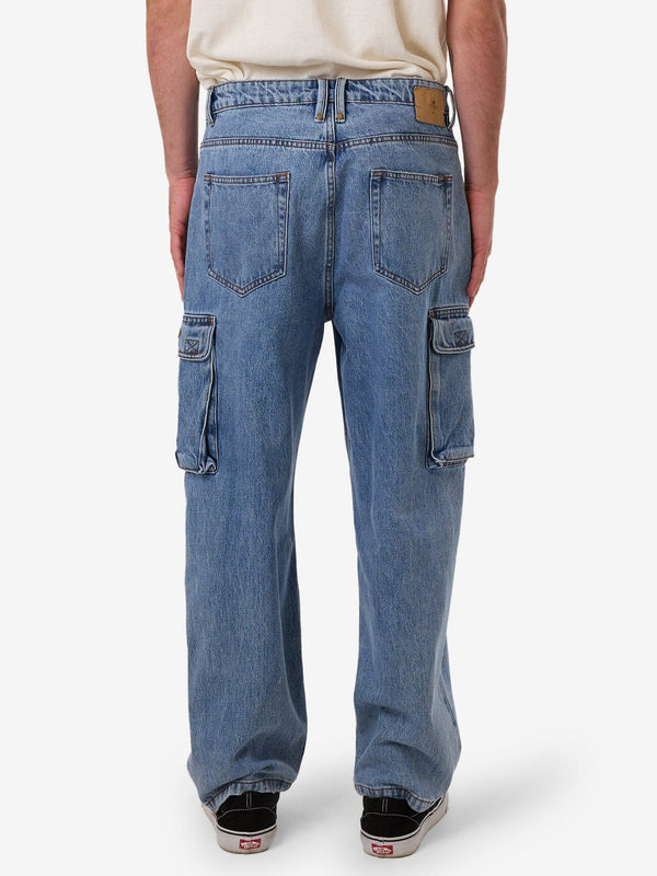Thrills Big Slacker Denim Cargo Jean - Vintage Stone Blue