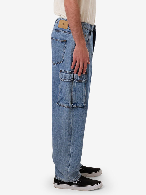 Thrills Big Slacker Denim Cargo Jean - Vintage Stone Blue