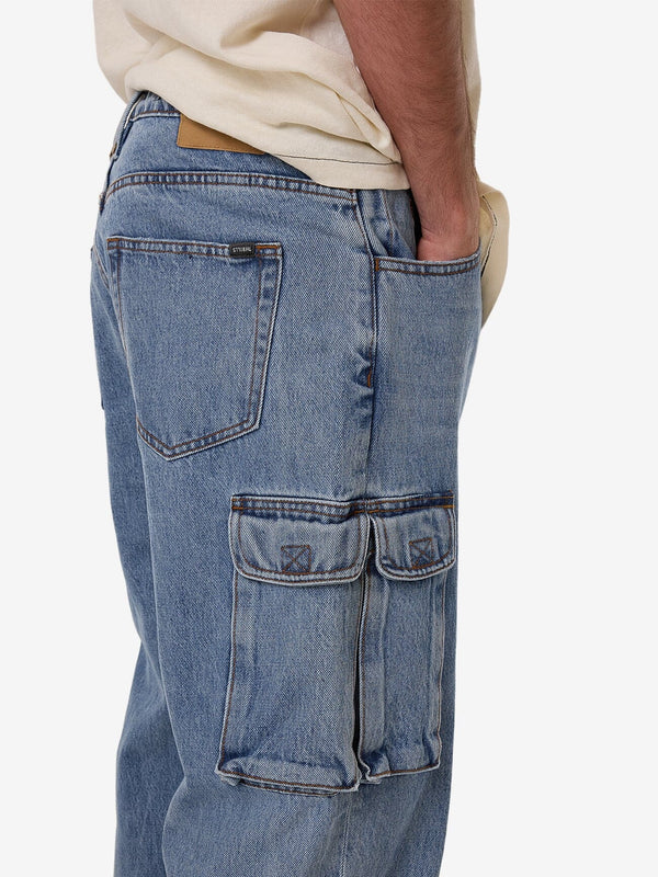 Thrills Big Slacker Denim Cargo Jean - Vintage Stone Blue