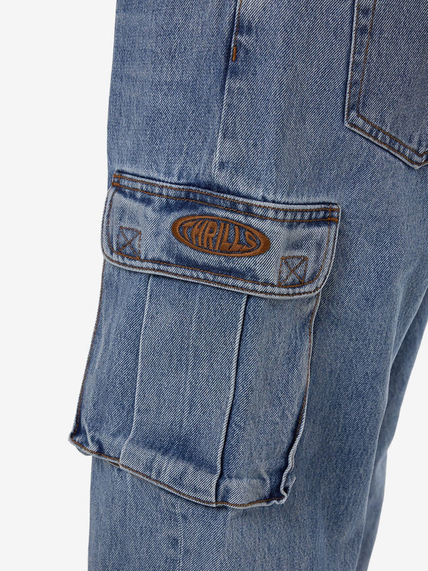 Thrills Big Slacker Denim Cargo Jean - Vintage Stone Blue