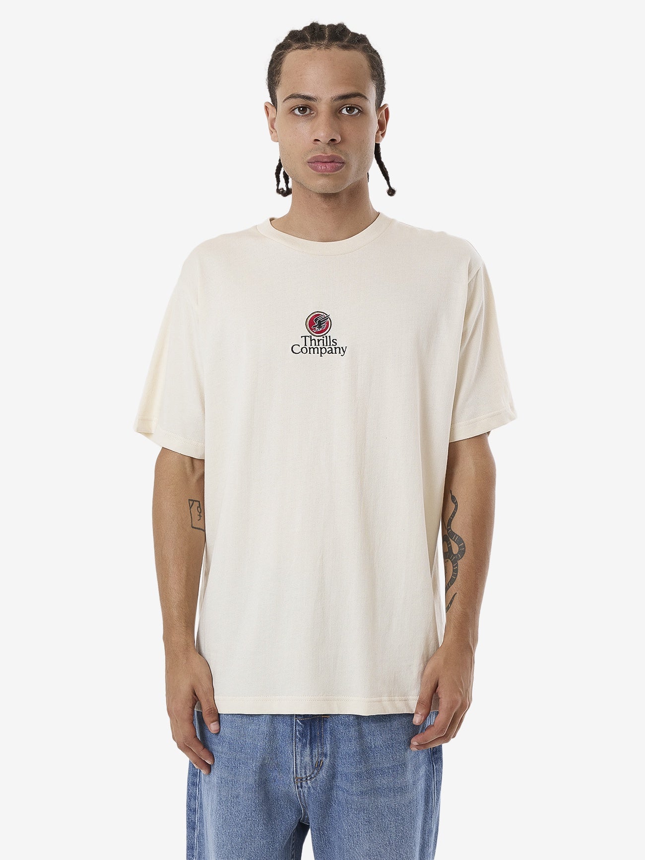 Thrills Airborne Merch Fit Tee - Unbleached