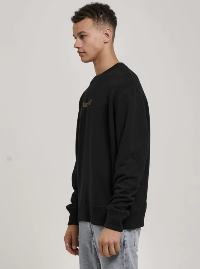 Thrills Workwear Embro Oversize Fit Crew Black