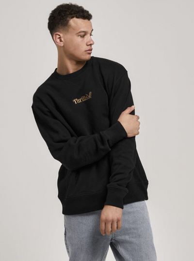 Thrills Workwear Embro Oversize Fit Crew Black