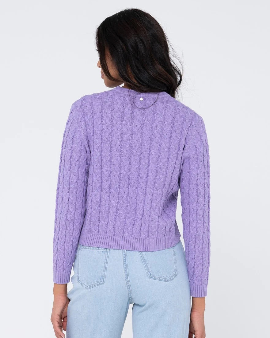 Rusty Everything You Need Crew Cable Knit