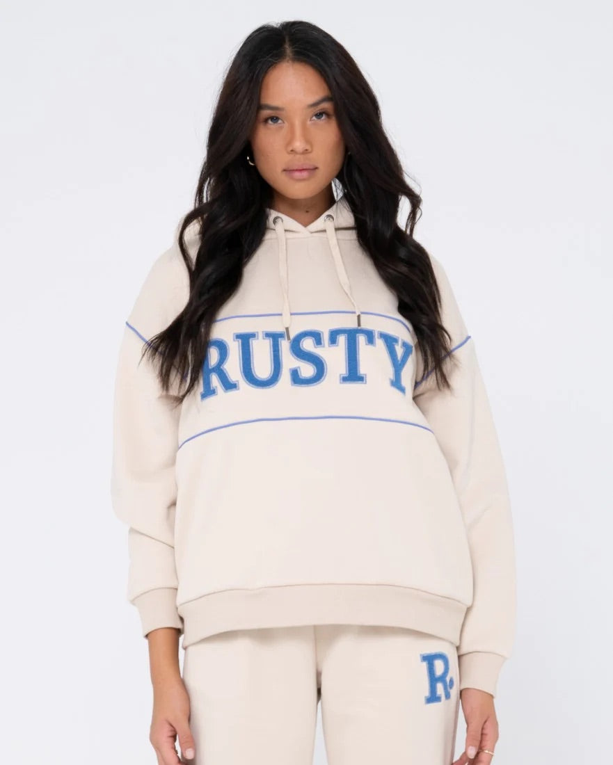 Rusty Line Oversize Hooded Fleece