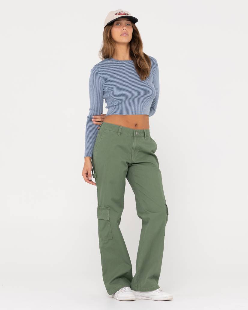 Rusty Cade Low Straight Canvas Cargo Pant