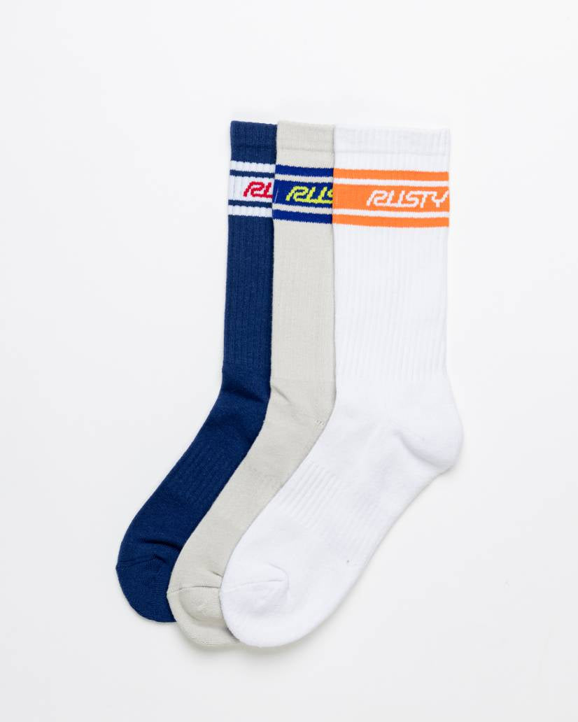 Rusty Pit Crew Mid Calf 4-Sock Pack