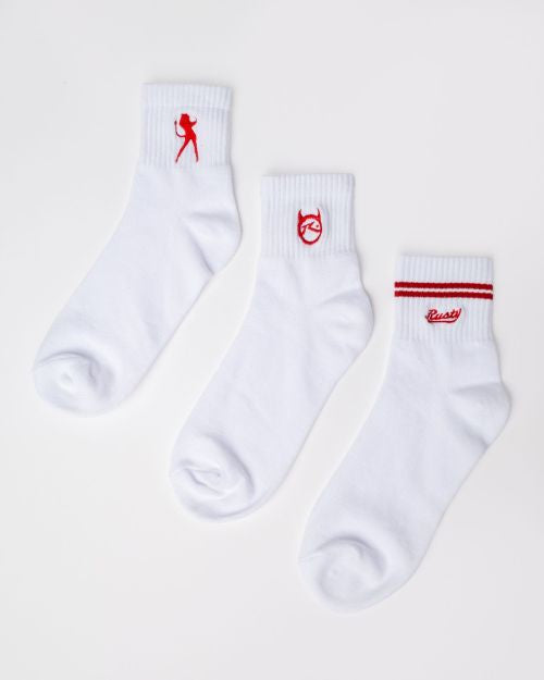 Rusty Fancy Day Crew 3-Sock Pack