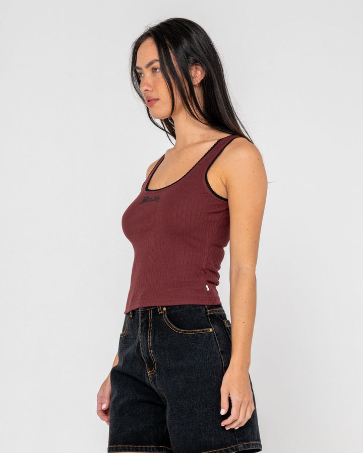 Rusty Cassian Ribbed Scoop Neck Singlet